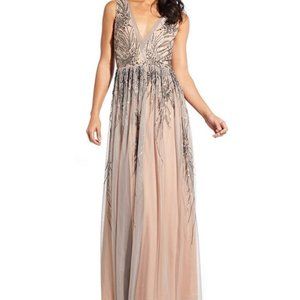 Adrianna Papell Beaded Long Dress